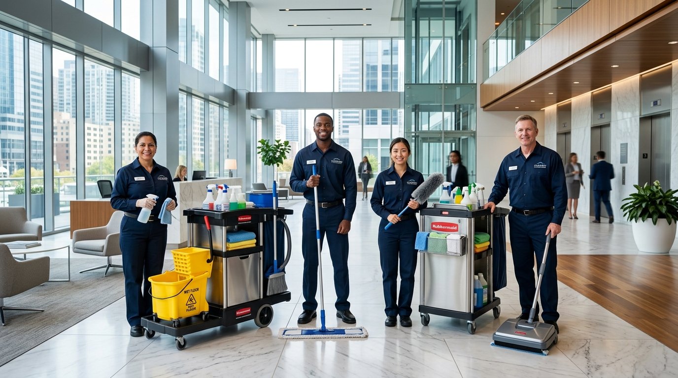 Magic Cleaning Corp Professional Janitorial Team in Corporate Facility